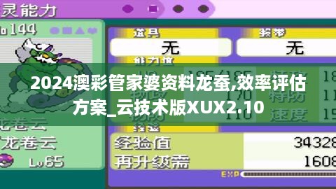 2024澳彩管家婆资料龙蚕,效率评估方案_云技术版XUX2.10